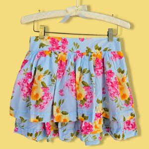 Y2K Abercrombie Fitch Floral mini Skirt Size M Tiered Fairy Coquette Dolette